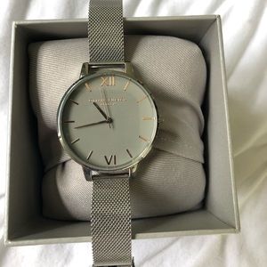 Olivia Burton rose gold and silver mesh watch